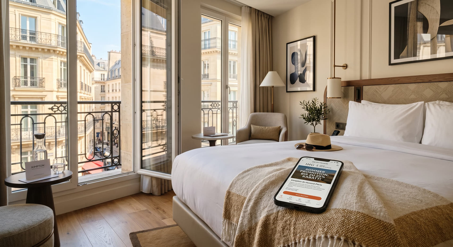 Luxuriöses Zimmer im Kimpton St Honore Paris Sommer Promotion IHG One Rewards